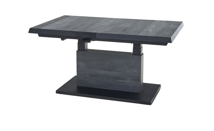 Lift-Tisch MONDO Ascella, Tischplatte aus Keramik in Wood Grey, Gestell Anthrazit