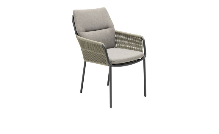 Gartenstuhl Como von LC Garden in Beige und Grau, Gestell Anthrazit