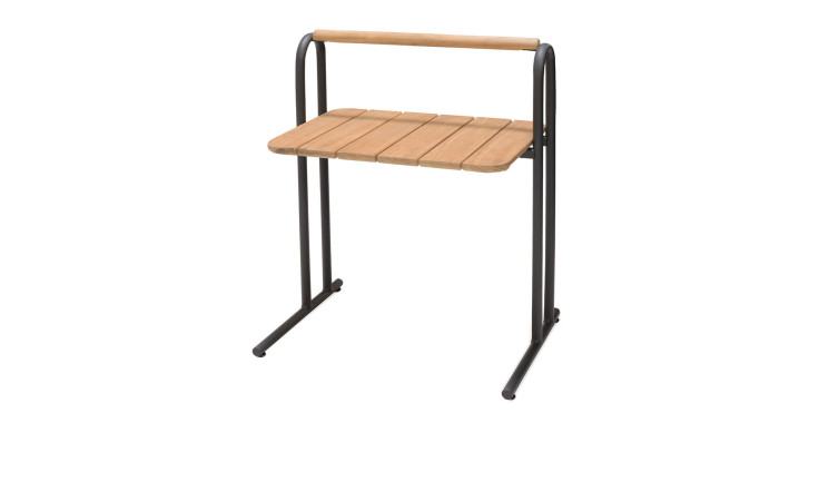 Beistelltisch Topaz aus Teakholz und Aluminium, tragbar