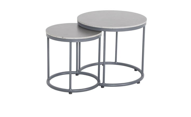 Beistelltisch-Set mit Platte aus gesinterten Stein