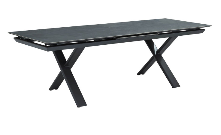 Ausziehtisch Vancouver in Grau/Anthrazit mit X-Gestell