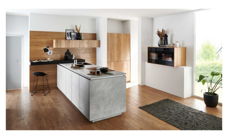 nolte Begros Küche, Lucca / Artwood, Zement Saphirgrau / Eiche Ventura