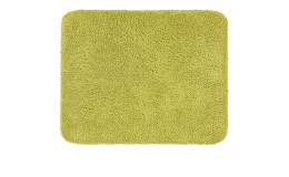 Astra Fußmatte Entra 75 x 130 cm aus Baumwolle, flauschig, hellgrün, mit runden Ecken auf weißem Hintergrund.