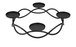 Justinus Bestecke Adventskranz 27,5 cm: Metall-Kerzenhalter mit 4 runden Plattformen und welligen Streben.