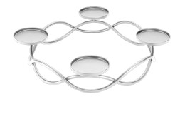 Der Adventskranz 27,5 cm von Justinus Bestecke: ein silberfarbener Kerzenhalter mit 5 Plattformen für stilvolle Dekoration.