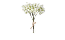 Schleierkraut-Bund 30 cm aus Kunststoff mit weißen Blüten und grünen Stiel.