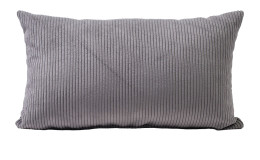 Das Ambiente Trendlife Kissen Capri 30 x 50 cm ist ein geripptes anthrazitfarbenes Cordkissen auf weißem Grund.