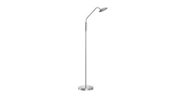 Schlanke, moderne Fischer-Honsel LED-Stehleuchte Tallri 135 cm in silber, Metall, verstellbarer Kopf, Leuchtmittel inkl.