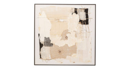 Gerahmtes Bild Arty Collage 122,6 x 122,6 cm in beige