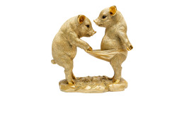 Deko-Schweine Party 19,5 cm in einer goldenen Farbausführung