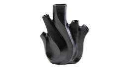 Vase Flame 25 cm in schwarz