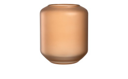 Windlicht Autentico 19 cm aus braunen Kalk-Soda-Glas in einer runden Form.