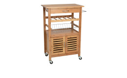 Küchentrolley 60 x 38 x 88 cm: mit Schublade, Weinregal, Korbfach, Schrank & Rollen - ideal für jede Küche.