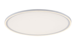 Runde, weiße LED-Deckenleuchte Edging 60 cm aus Kunststoff mit dünnem Leuchtrand; Leuchtmittel inklusive.