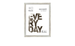 Holz-Bilderrahmen Zoom 18 x 24 cm in in silber.