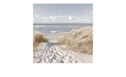 Glasbild Oase der Sinne 20 x 20 cm. Glasbild mit dem Thema - Strand und Meer.