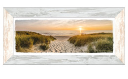 Rahmenbild Weg zum Strand 44 x 94 cm. Rahmenbild mit dem Thema - Strand.