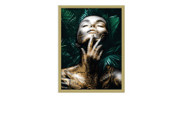 Rahmenbild Hands On Her Face 33 x 43 cm. Rahmenbild mit dem Thema - Person.