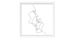 Rahmenbild Line-Art-Faces 33 x 33 cm