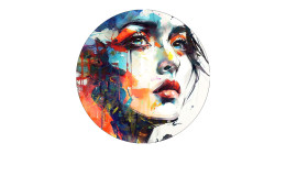 Alubild Colorful Woman Face 98 cm