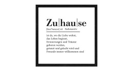 Rahmenbild Zuhause 33 x 33 cm