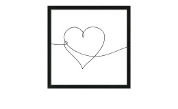 Rahmenbild Line Art Heart 33 x 33 cm