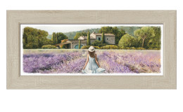 Rahmenbild Durch das Lavendelfeld 30 x 80 cm