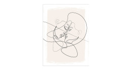 Leinwandbild Line Art Face 60 x 80 cm