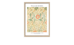 Pro-Art Rahmenbild Morris Pink und Rose 55x75cm, mehrfarbiger Blumendruck mit Holzrahmen.