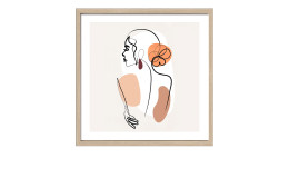 Rahmenbild Line Art Back View 53 x 53 cm