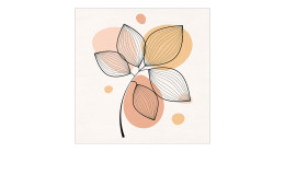 Glasbild Line Art Leaves 20 x 20 cm