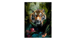 Glassbild Tiger in the Jungle 60 x 80 cm