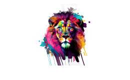 Leinwandbild Colorful Lion Head IV 27 x 27 cm