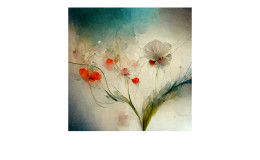 Glasbild Delicate Floral Structures III 30 x 30 cm