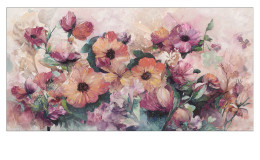 Handpainting Colored Flowers I 60 x 120 cm