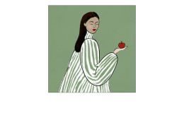 Glasbild Holding an Apple II 50 x 50 cm