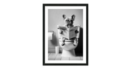 Rahmenbild Lustige Bulldogge 55 x 75 cm