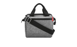 Reisenthel Umhängetasche Allrounder Cross in Twist Silver, hochwertiges Polyester, 13 cm tief, schwarze Griffe & Gurt.
