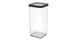 Premium Dose Loft 1,5 l aus transparentem Kunststoff mit schwarzen Absetzungen.