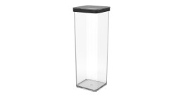 Premium Dose Loft 2 l aus transparentem Kunststoff mit schwarzen Absetzungen.