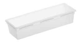 Ordnungssystem Basic 23 x 8 cm aus transparentem Kunststoff.