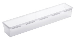 Ordnungssystem Basic 38 x 8 cm aus transparentem Kunststoff.