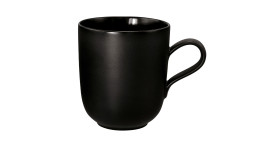 Henkelbecher Liberty 400 ml aus schwarzem Porzellan.