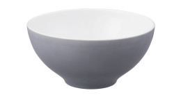 Schüssel Life 15,5 cm aus Porzellan in weiß und grau.