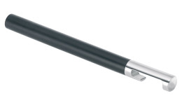 Flaschenöffner Utilo 16,2 cm aus Edelstahl und Kunststoff in schwarz mit silbernen Akzent.