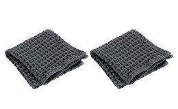 Gästehandtuch 2er-Set Caro 30 x 30 cm aus Baumwolle in grau.