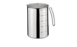 Messbecher für 1 Liter aus silberfarbenen Edelstahl