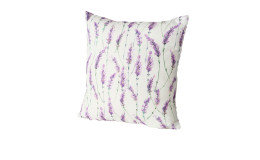 Kissen Lavanda 45 x 45 cm in weiß mit Lavendel-Muster 