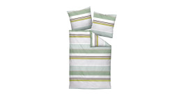 Satin-Bettwäsche 155 x 220 cm Salbeigrün/Silber