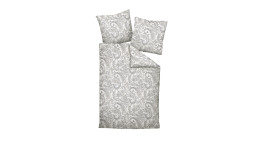 Biber Bettwäsche 155 x 220 cm Taupe/Silber 